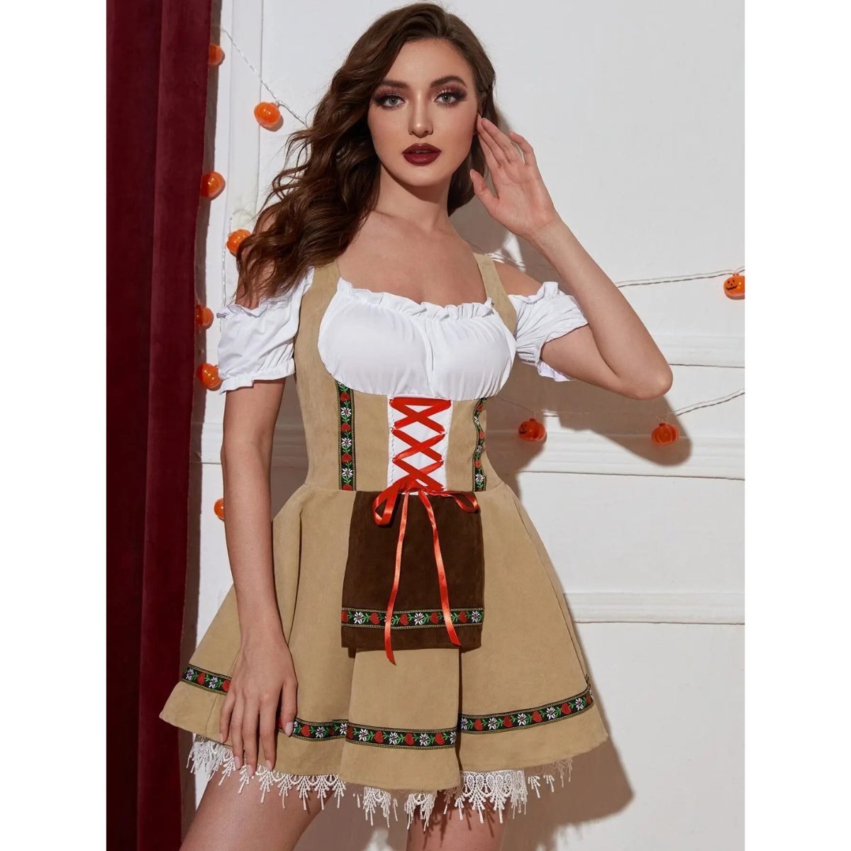 Zirlina - Dirndl Dames Jurk voor Oktoberfest met Schort en Borduursels