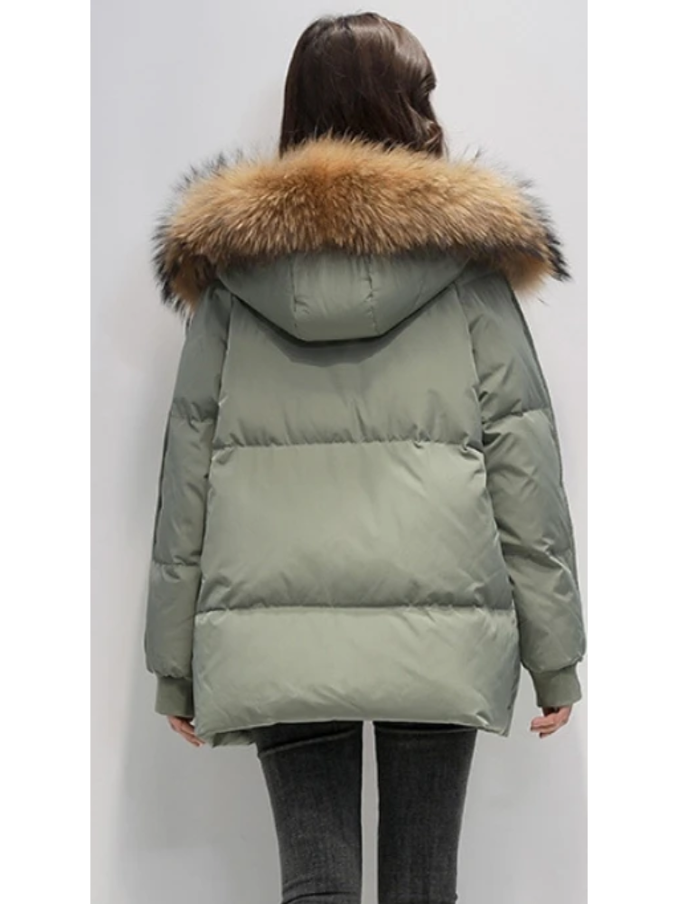 MonAmi bontkraag korte parka winterjas dames