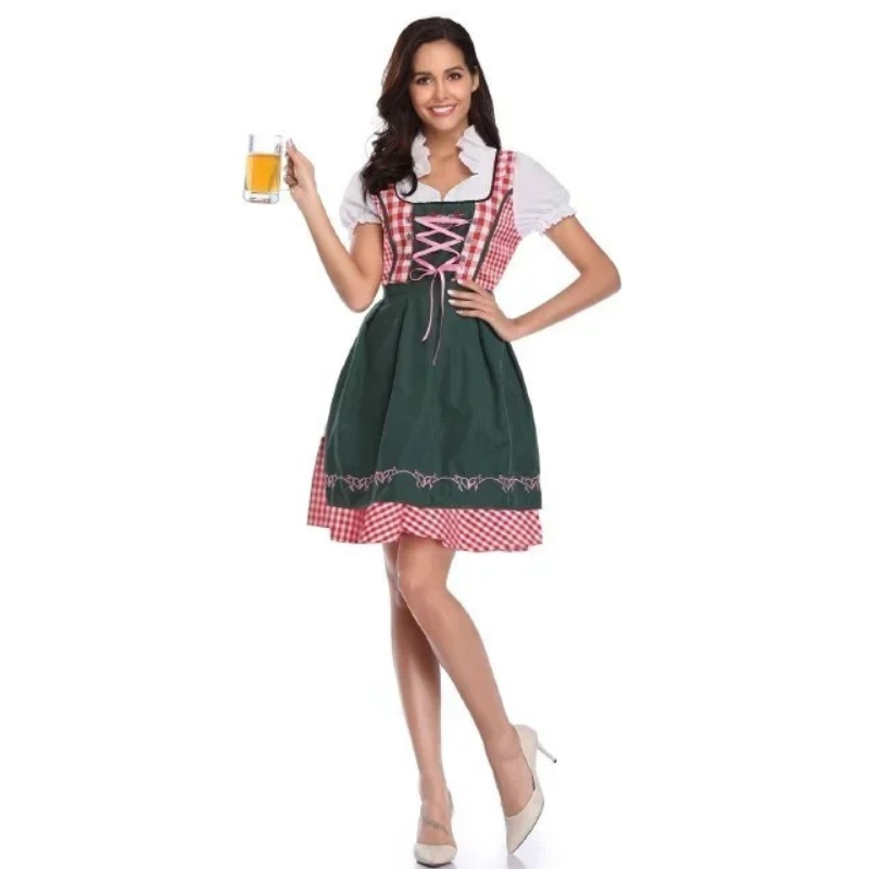 Ulindel - Dirndl Dames Jurk met Schort en Hartborduursels