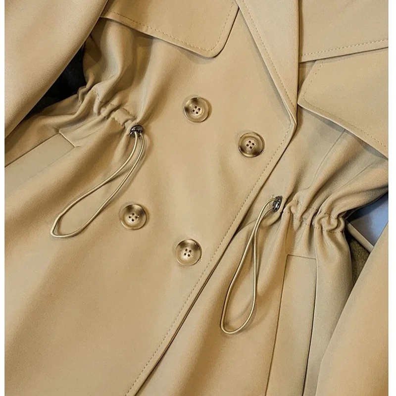 Linetra - Getailleerde Trenchcoat Dames met Verstelbare Taille en Dubbele Knoopsluiting