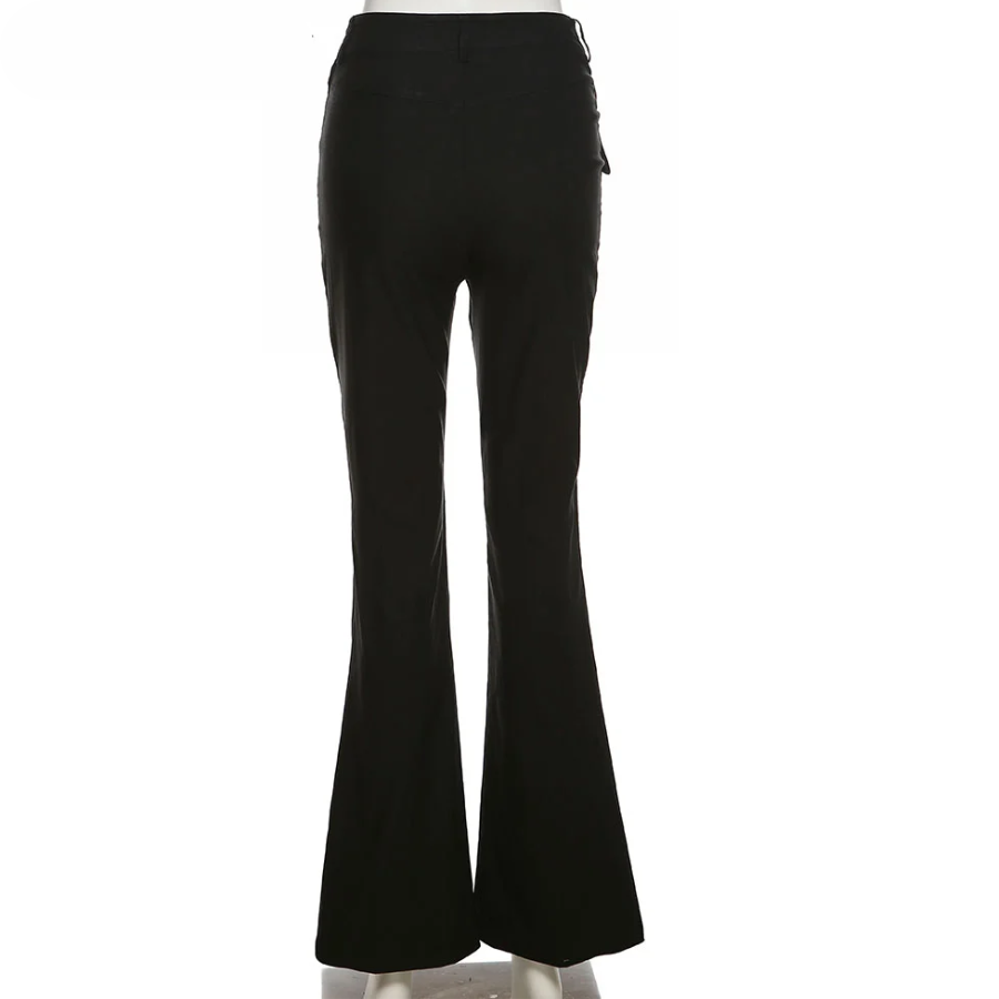 Silvara - Elegante Flared Broek Dames met Unieke Tailleband