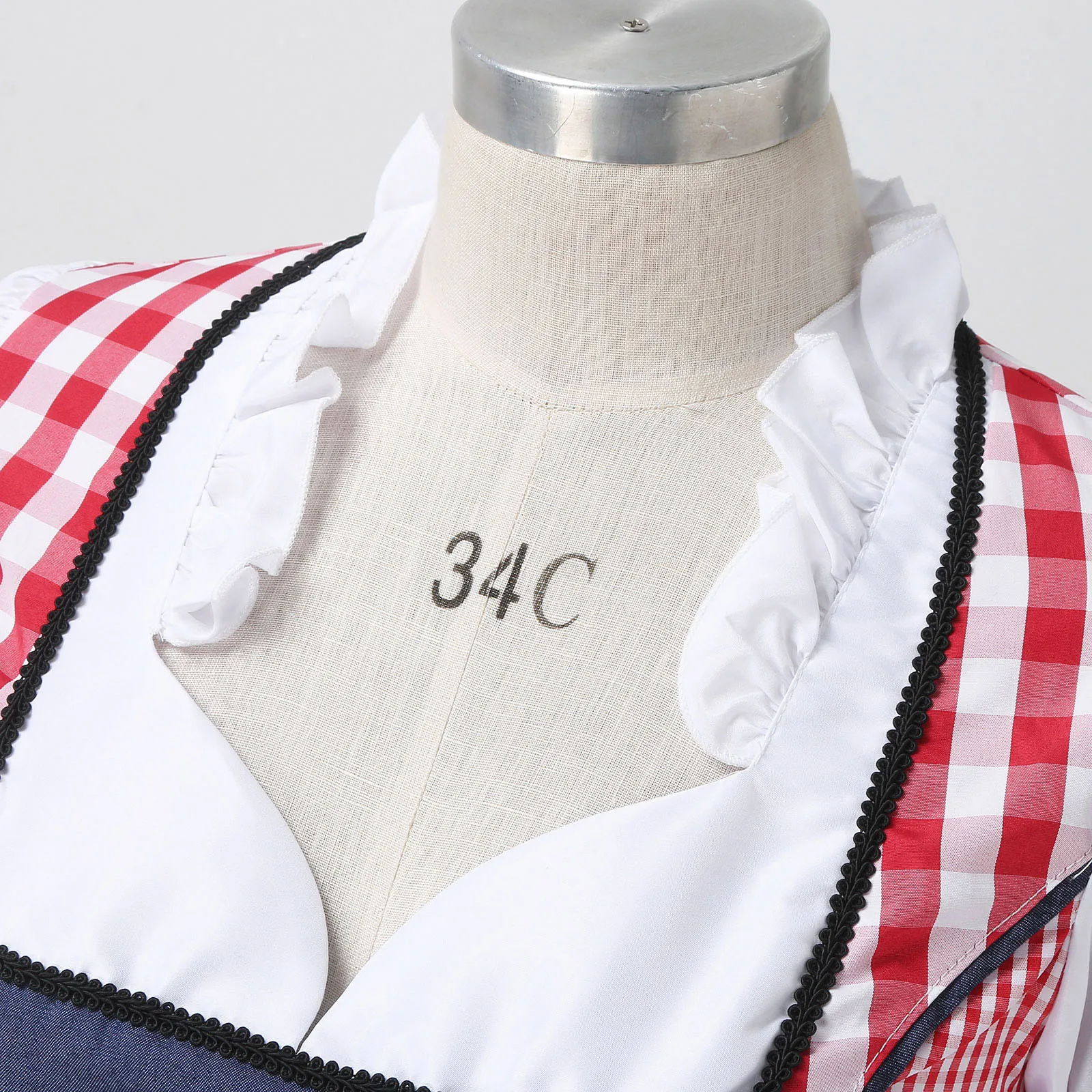 Windira - Dirndl Dames Jurk voor Oktoberfest met Borduursels en Schort