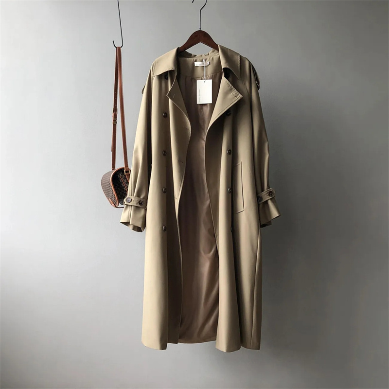 Norelia - Oversized Trenchcoat Dames, Dubbel Geknoopt, Lange Relaxte Pasvorm Damesjas