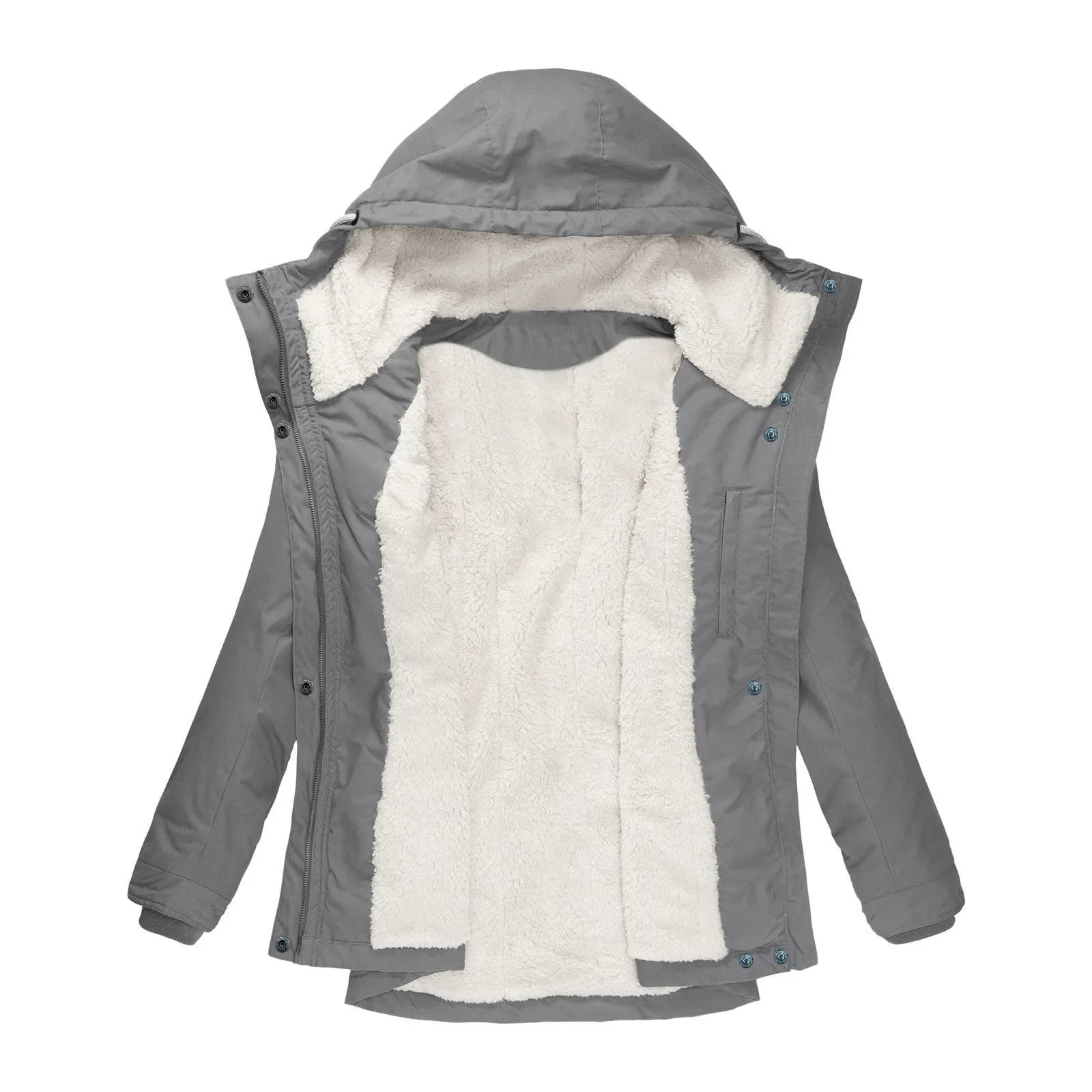 MonAmi Fleece gevoerde parka lange winterjas dames