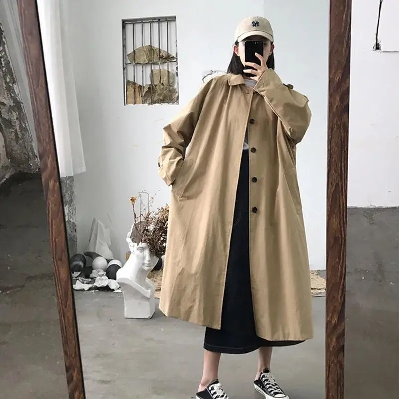 Carleia - Lange Trenchcoat Dames, Enkel Geknoopt, Oversized Casual Damesjas