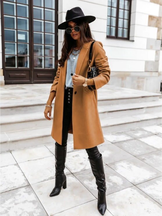 Kledigh - Mantel Jas Dames - Trenchcoat met Riem en Dubbele Knoopsluiting