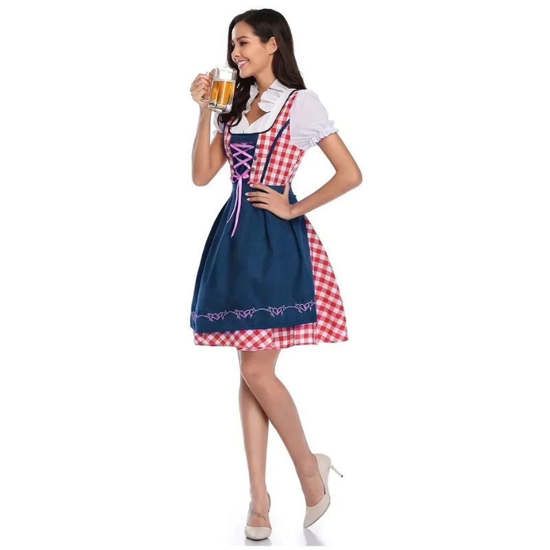 Ulindel - Dirndl Dames Jurk met Schort en Hartborduursels