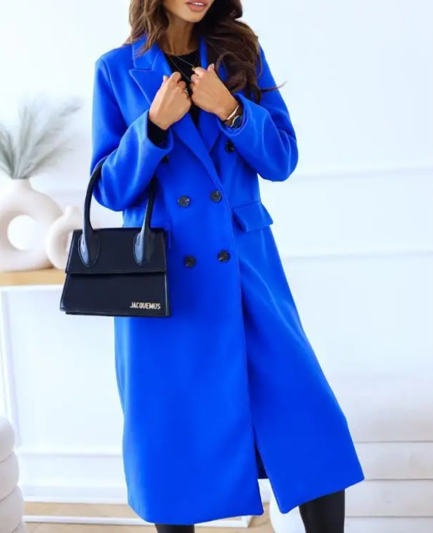 Werkenz - Mantel Jas Dames - Oversized Dubbel Geknoopte Trenchcoat met Zakken