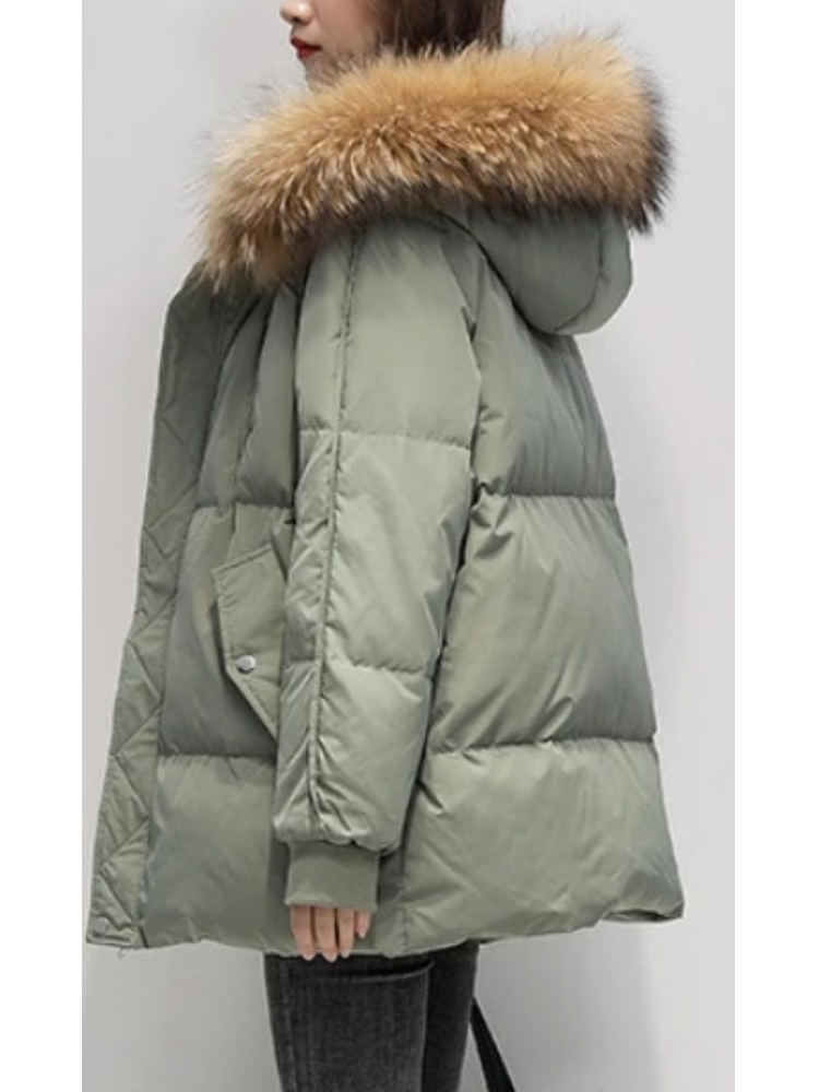 MonAmi bontkraag korte parka winterjas dames