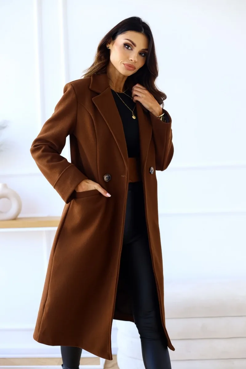 Viloren - Chique Trenchcoat Dames met Getailleerde Pasvorm en Klassiek Lang Model