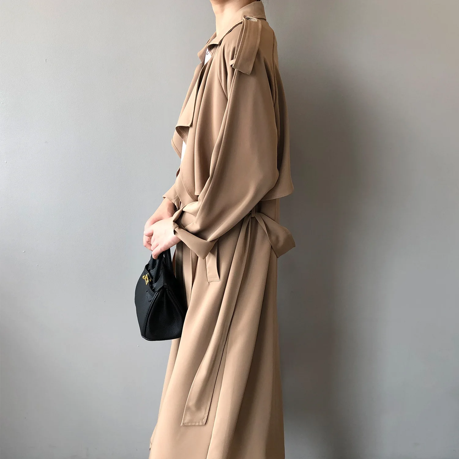 Trianor - Lichte Trenchcoat Dames, Open Voorkant, Lange Casual Damesjas