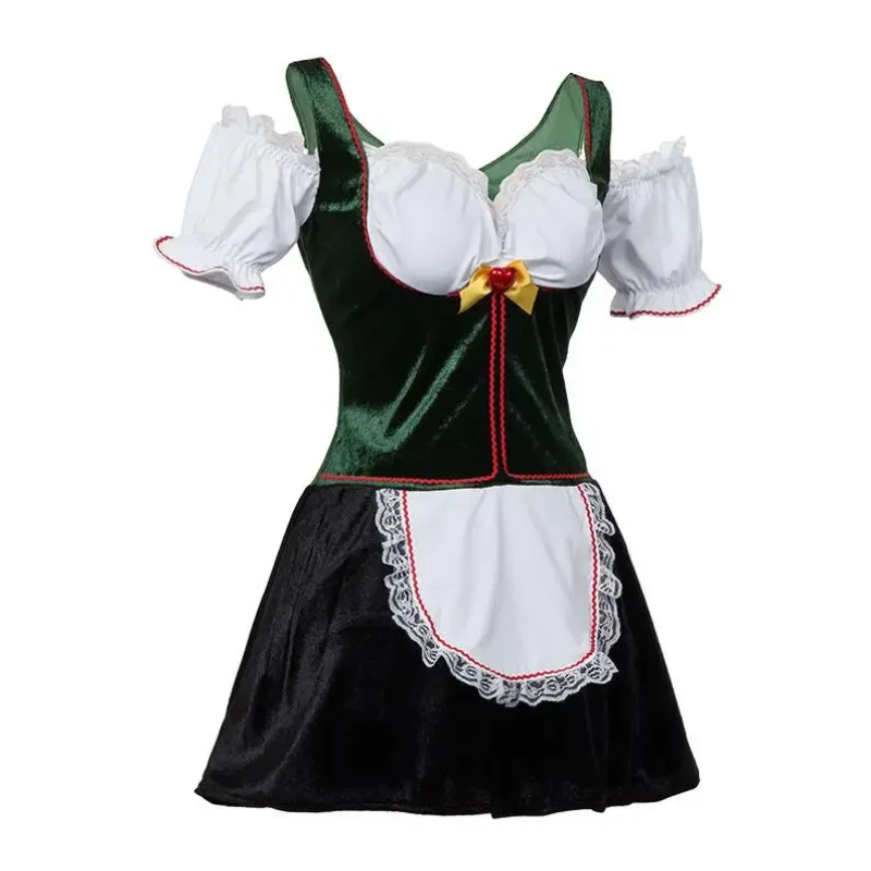 Nirland - Dirndl Dames Jurk Set met Vetersluiting en Kanten Afwerking