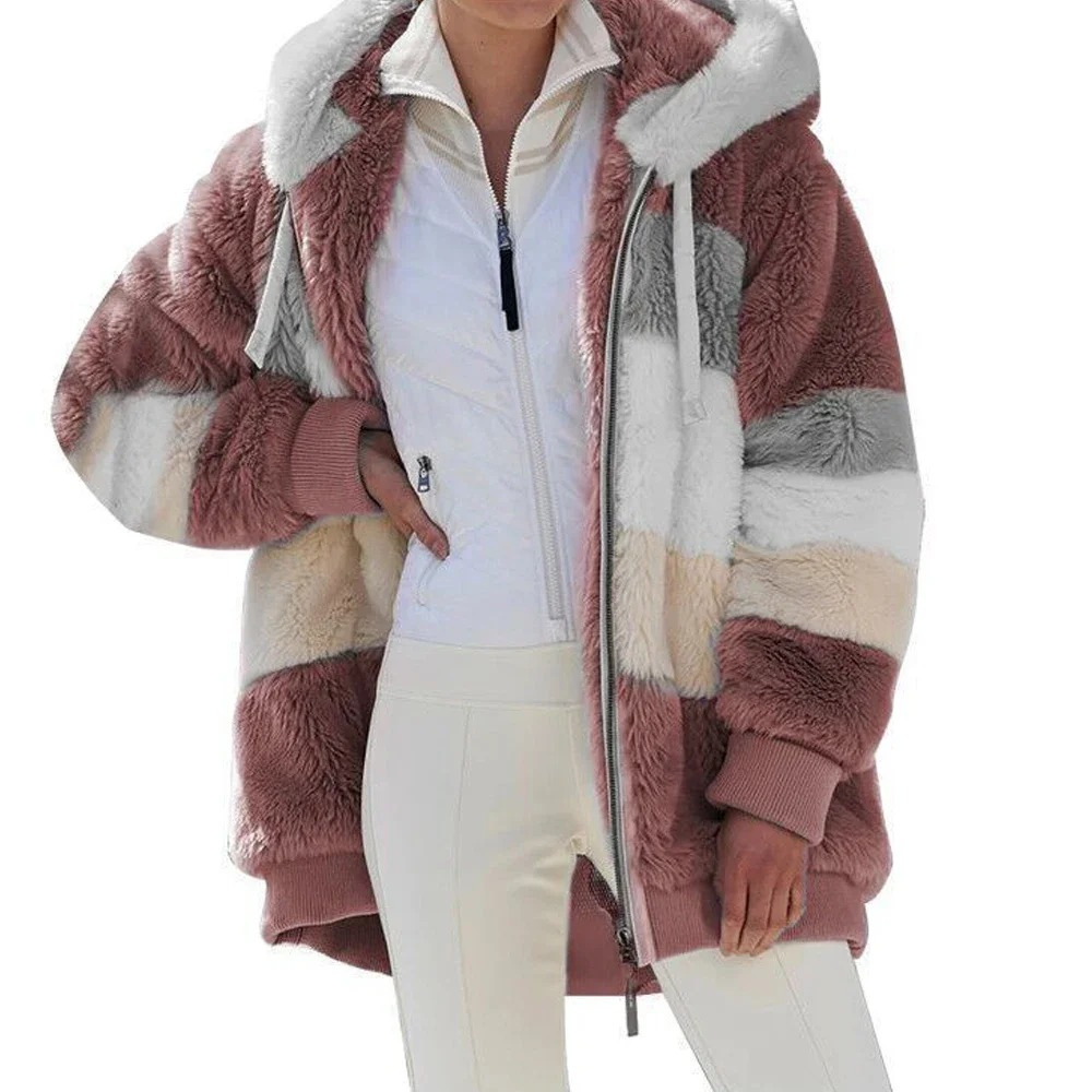 Revalen - Trendy Teddy Jas Dames - Zachte Fleecejas met Capuchon voor Winter