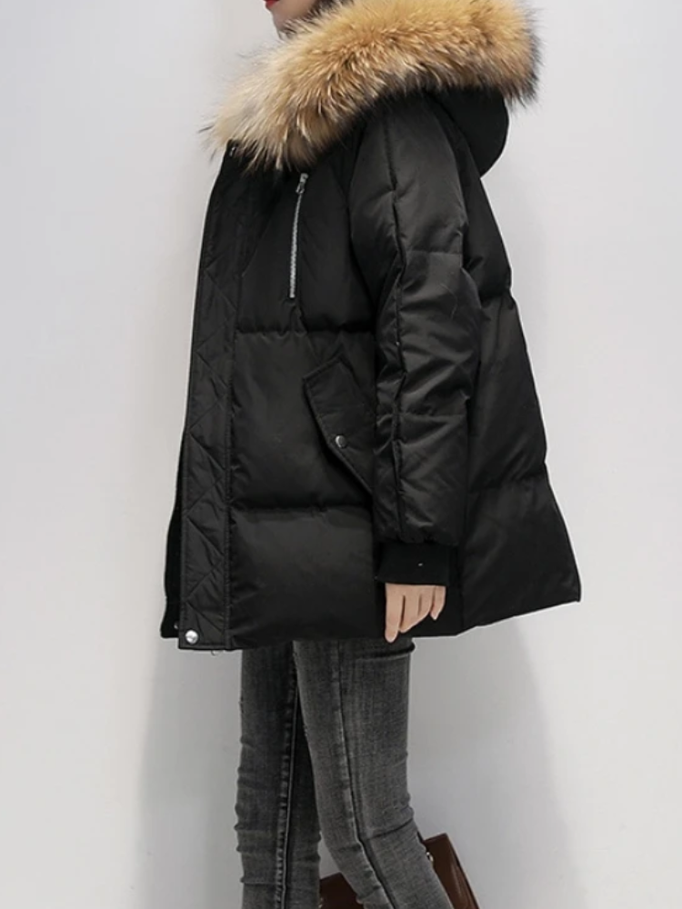 MonAmi bontkraag korte parka winterjas dames