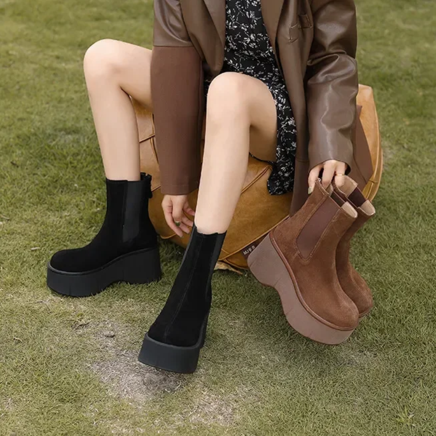 Oriana - Dames Chelsea Boots met Grove Hak en Treklus