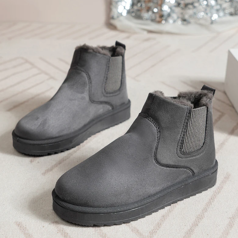 Looplux - Dames Boots Met Elastiek - Warme Winter Enkellaarzen Antislip