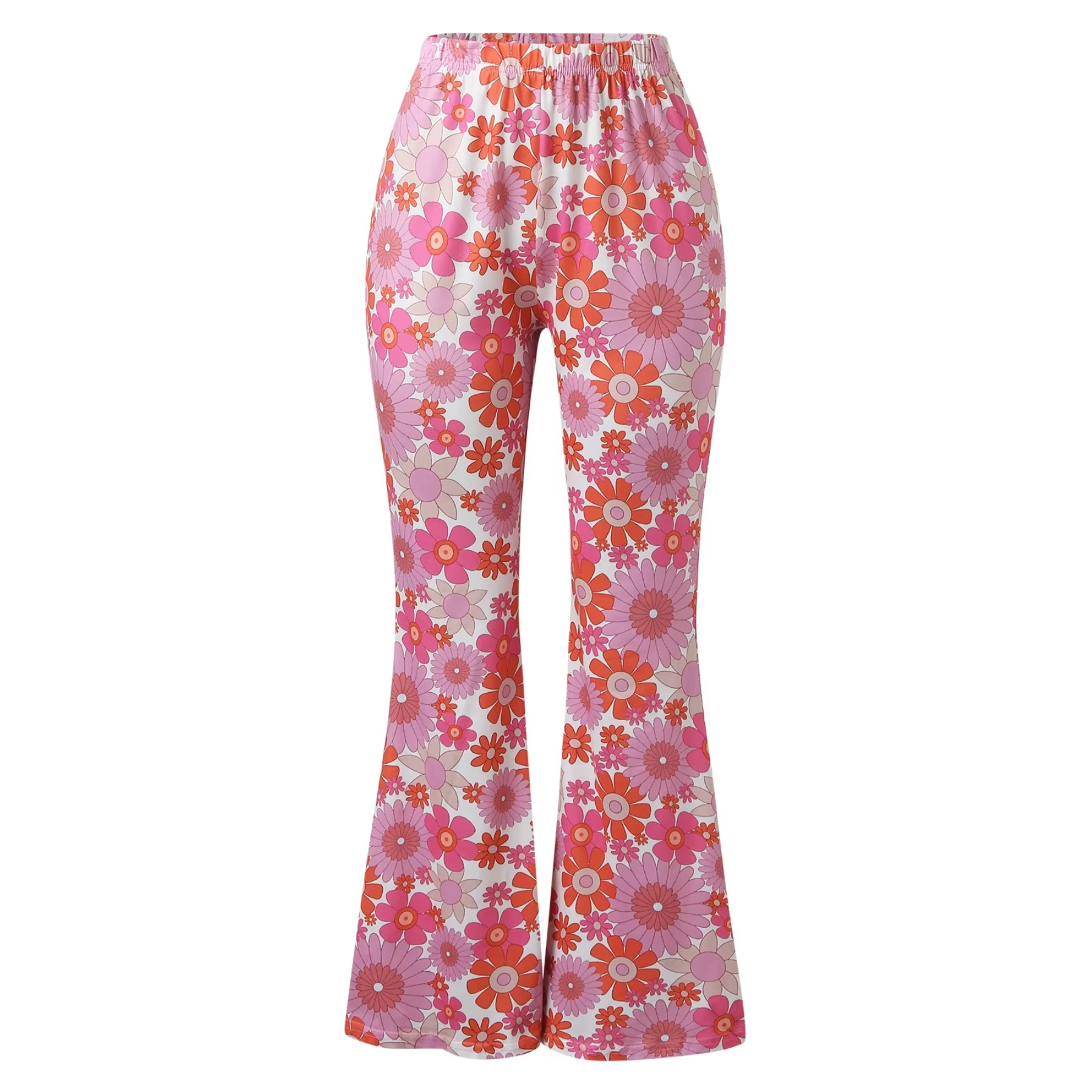 Alevita - Flared Broek Dames met Bloemenprint en Hoge Taille