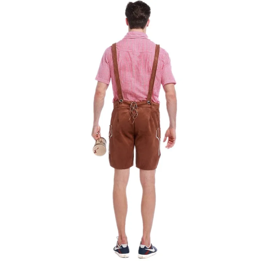 LederAl - Lederhosen Set voor Heren met Overhemd en Bretels - Oktoberfest