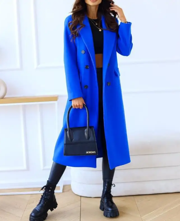 Werkenz - Mantel Jas Dames - Oversized Dubbel Geknoopte Trenchcoat met Zakken