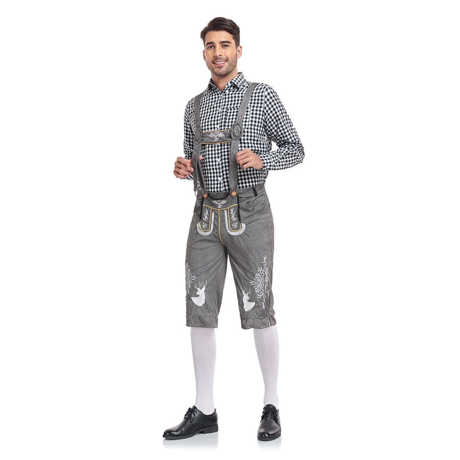 GerLux - Heren Lederhosen Set met Kniebroek en Shirt - Feestkleding