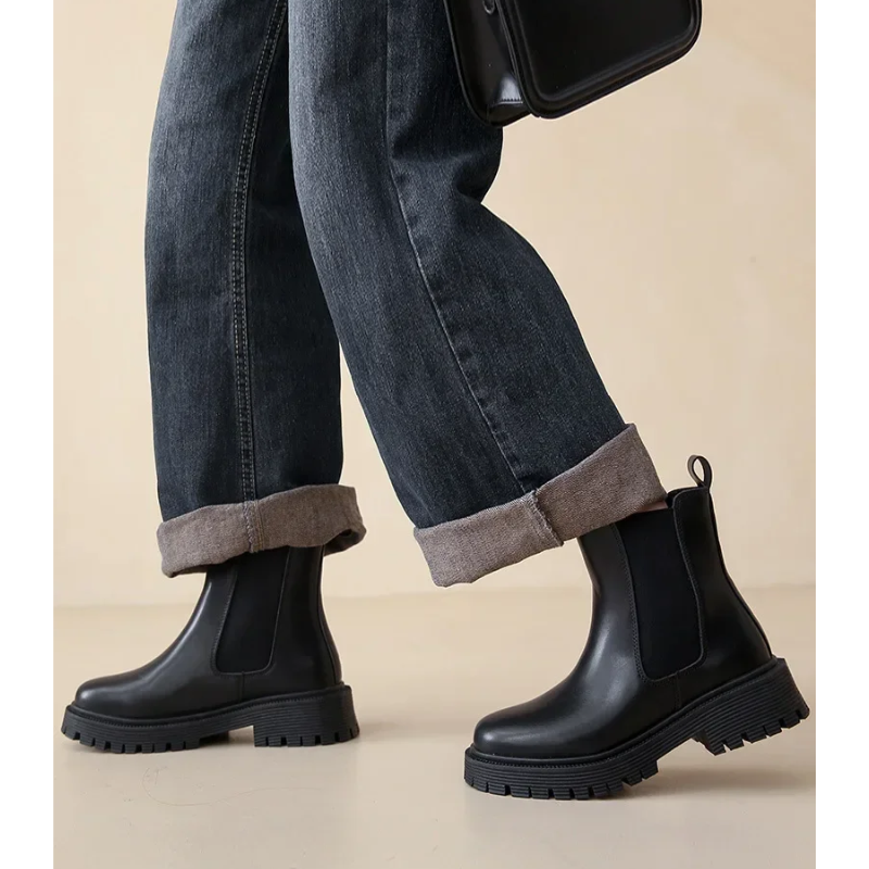 Sabelia -  Dames Chelsea Boots met Dubbele Treklussen en Gripzool