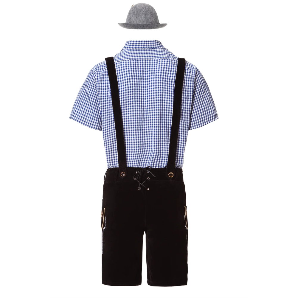 HoutGer - Heren Lederhosen met Shirt en Bretels - Perfect voor Oktoberfest