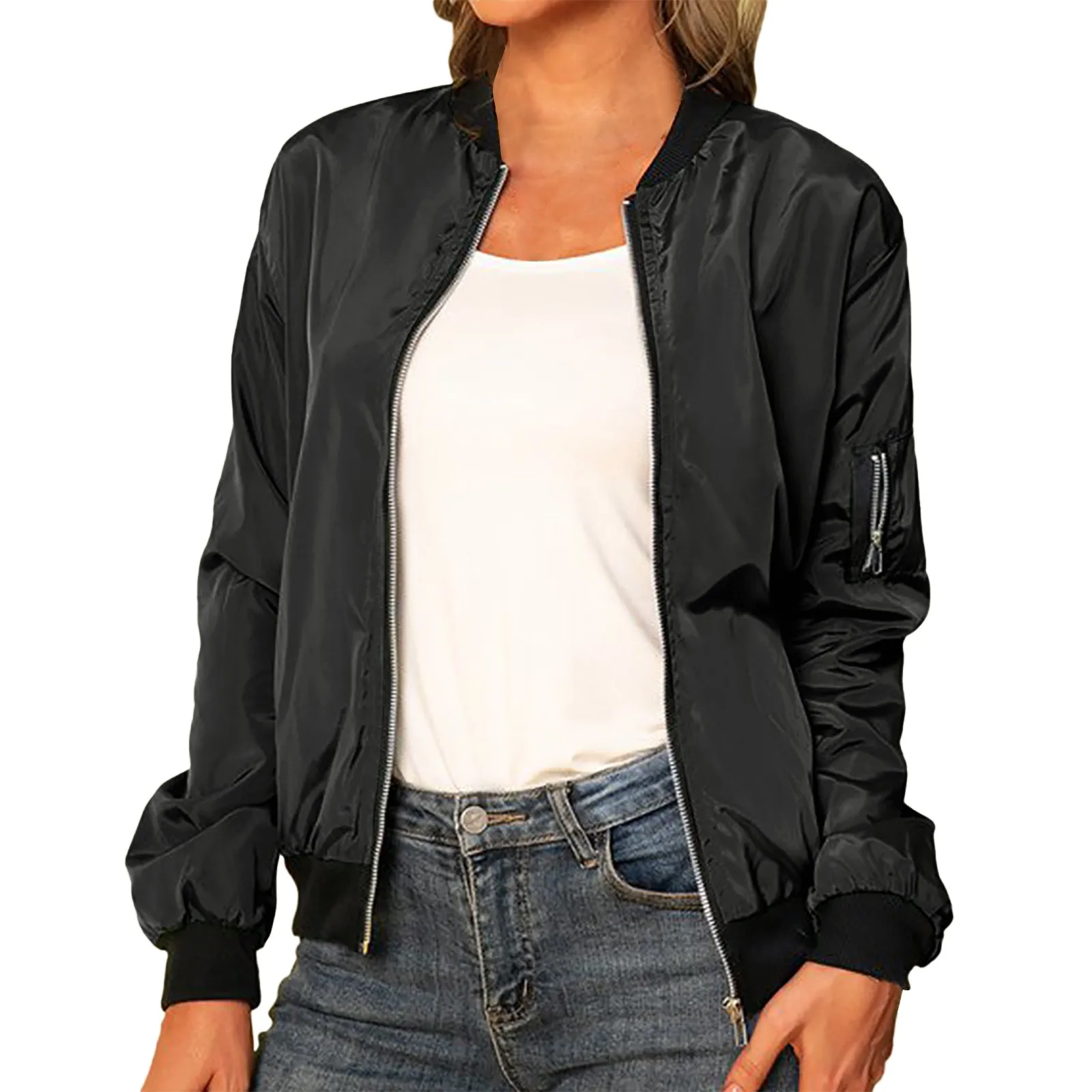 Mistral -Casual Bomberjack dames, Klassieke Bomber Stijl met Geribde Manchetten