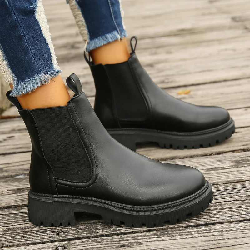 Eveline - Dames Chelsea Boots met Elastische Zijkanten en Robuuste Zool