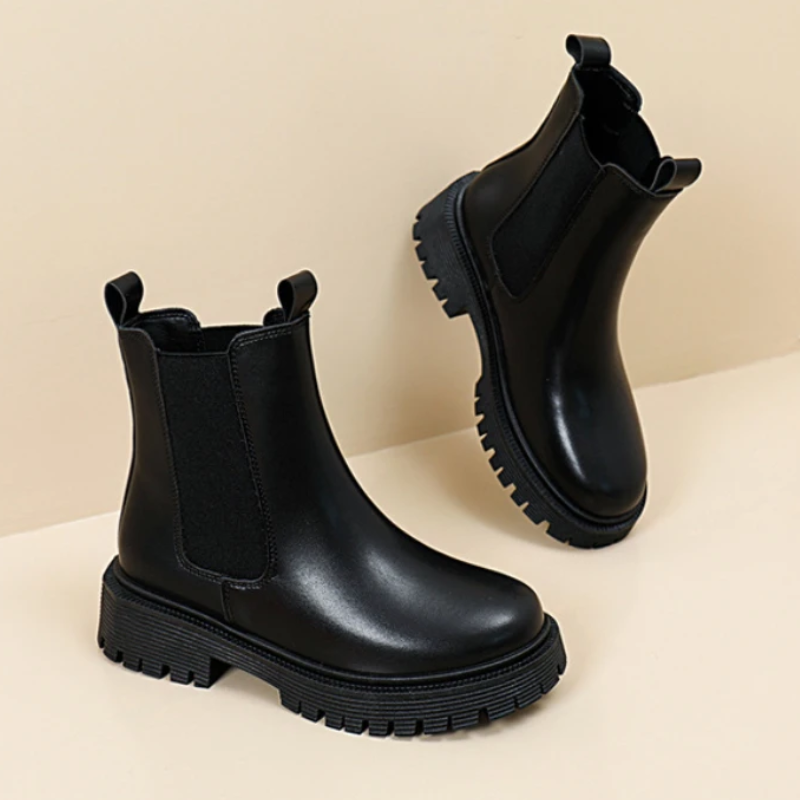 Anelise - Dames Chelsea Boots van Leer met Dubbele Treklussen