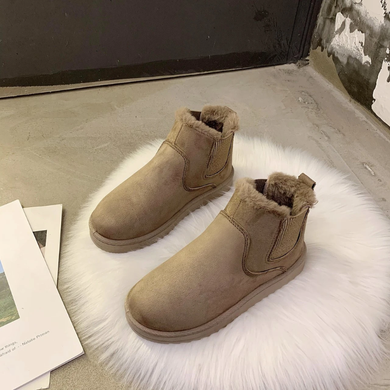 Passvel - Dames Boots Met Elastiek - Warme Winter Antislip Enkellaarzen