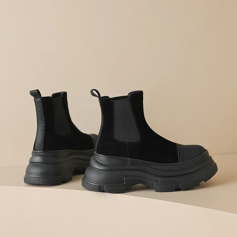 Vivante - Dames Chelsea Boots met Hoge Zool en Elastische Zijpanelen