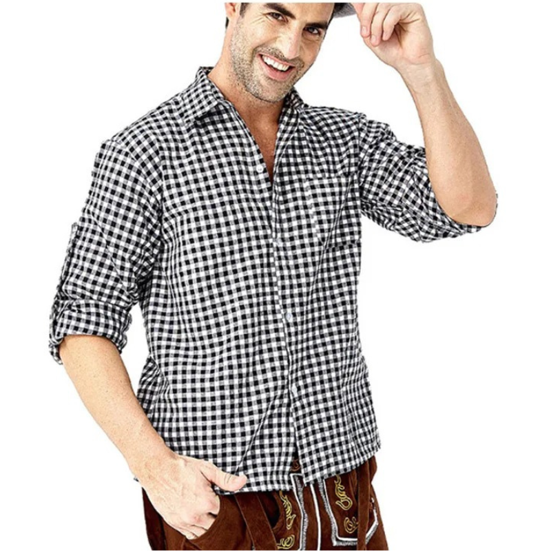 HerHues - Geruit Shirt voor Lederhosen Heren - Beierse Feestkleding