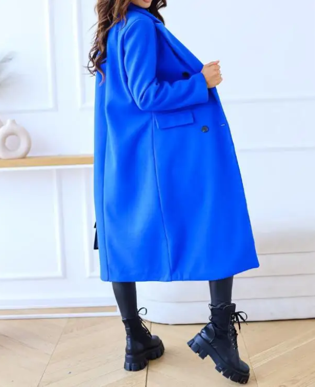 Werkenz - Mantel Jas Dames - Oversized Dubbel Geknoopte Trenchcoat met Zakken