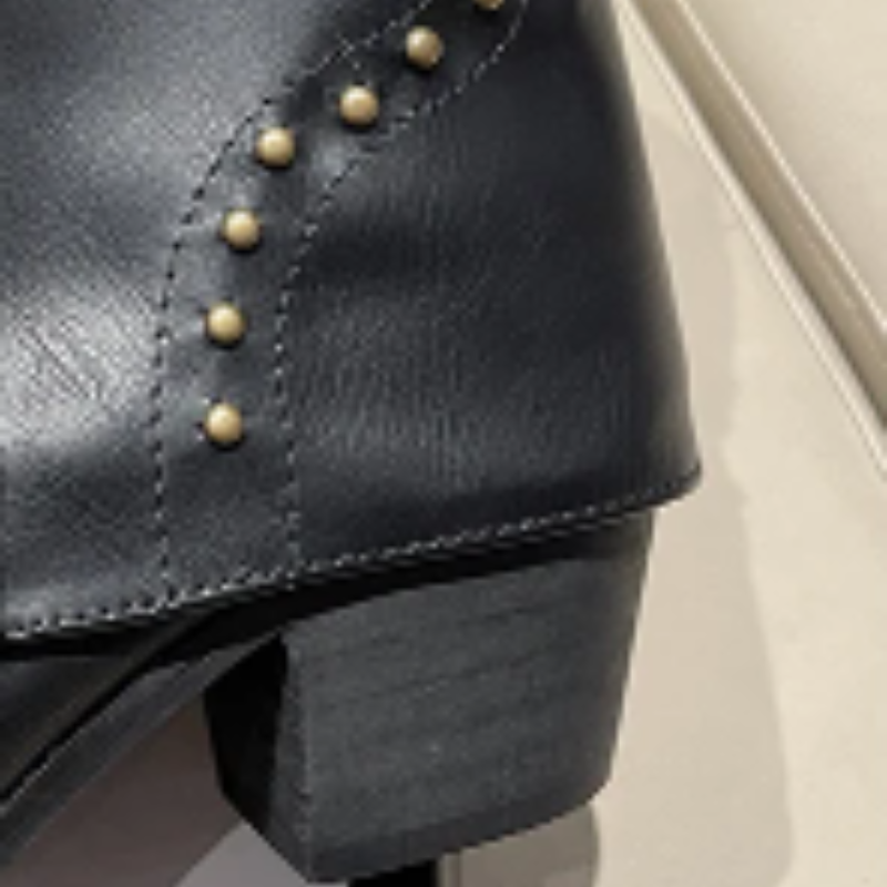 Estheta - Western Enkelboots met Studs en Puntige Neus - Cowboy Laarzen Dames