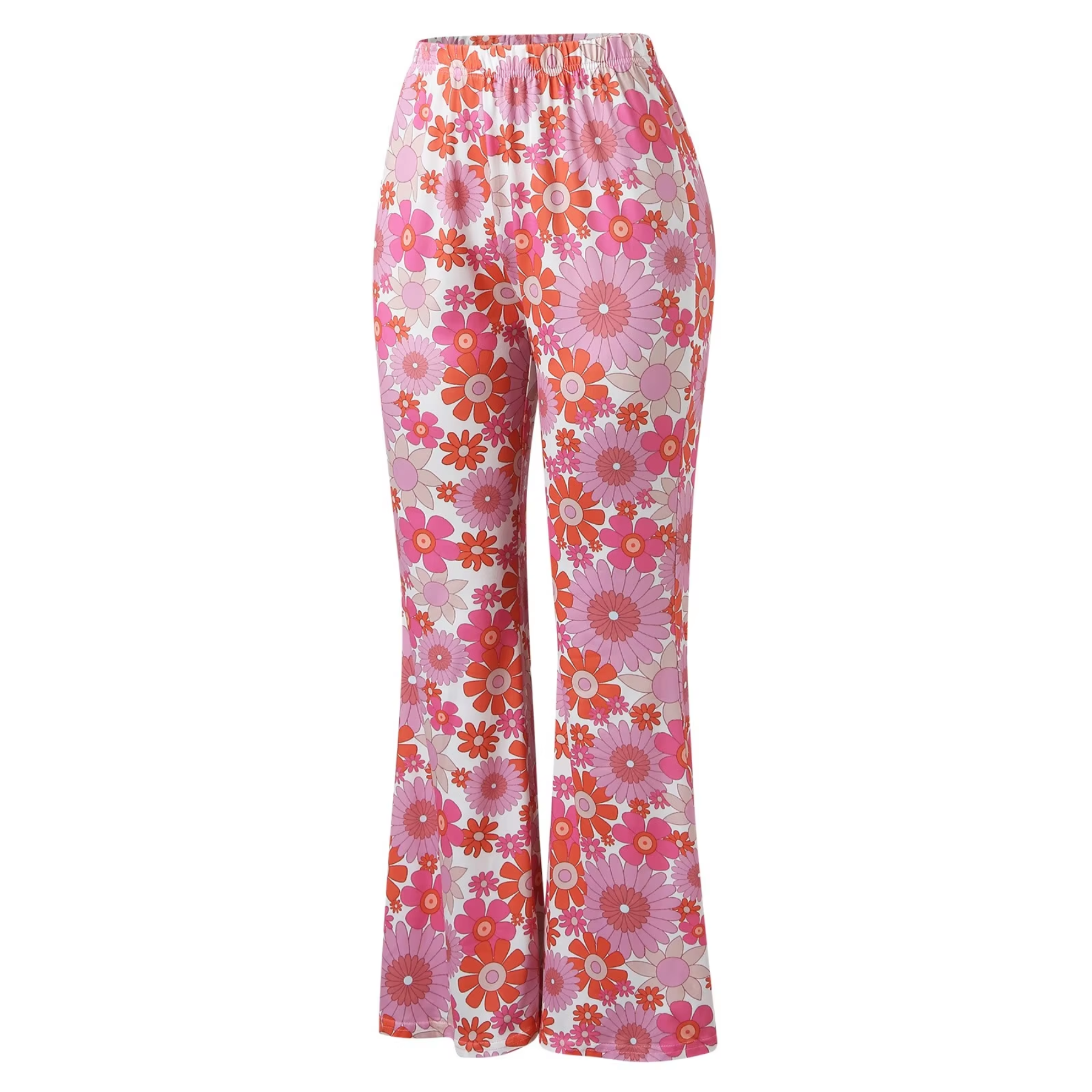 Alevita - Flared Broek Dames met Bloemenprint en Hoge Taille