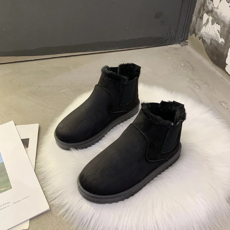 Passvel - Dames Boots Met Elastiek - Warme Winter Antislip Enkellaarzen