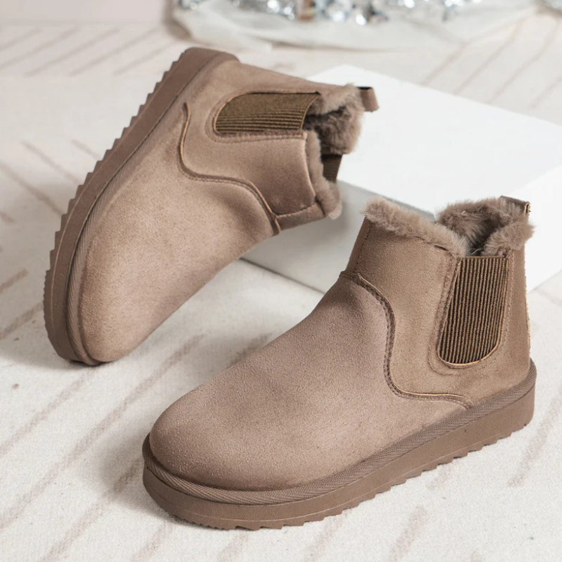 Looplux - Dames Boots Met Elastiek - Warme Winter Enkellaarzen Antislip