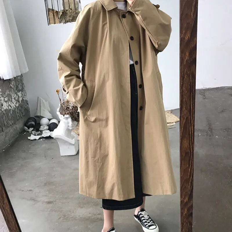 Carleia - Lange Trenchcoat Dames, Enkel Geknoopt, Oversized Casual Damesjas