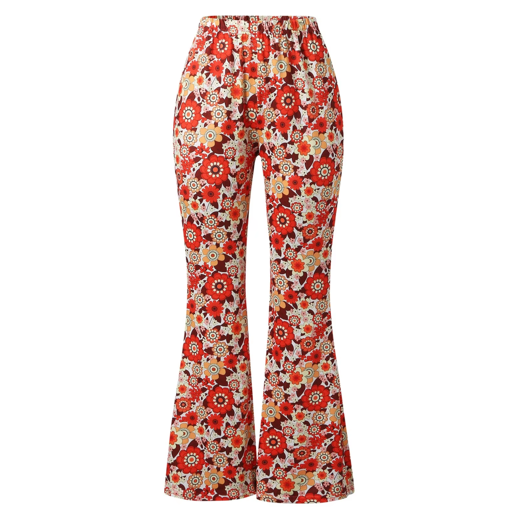 Alevita - Flared Broek Dames met Bloemenprint en Hoge Taille