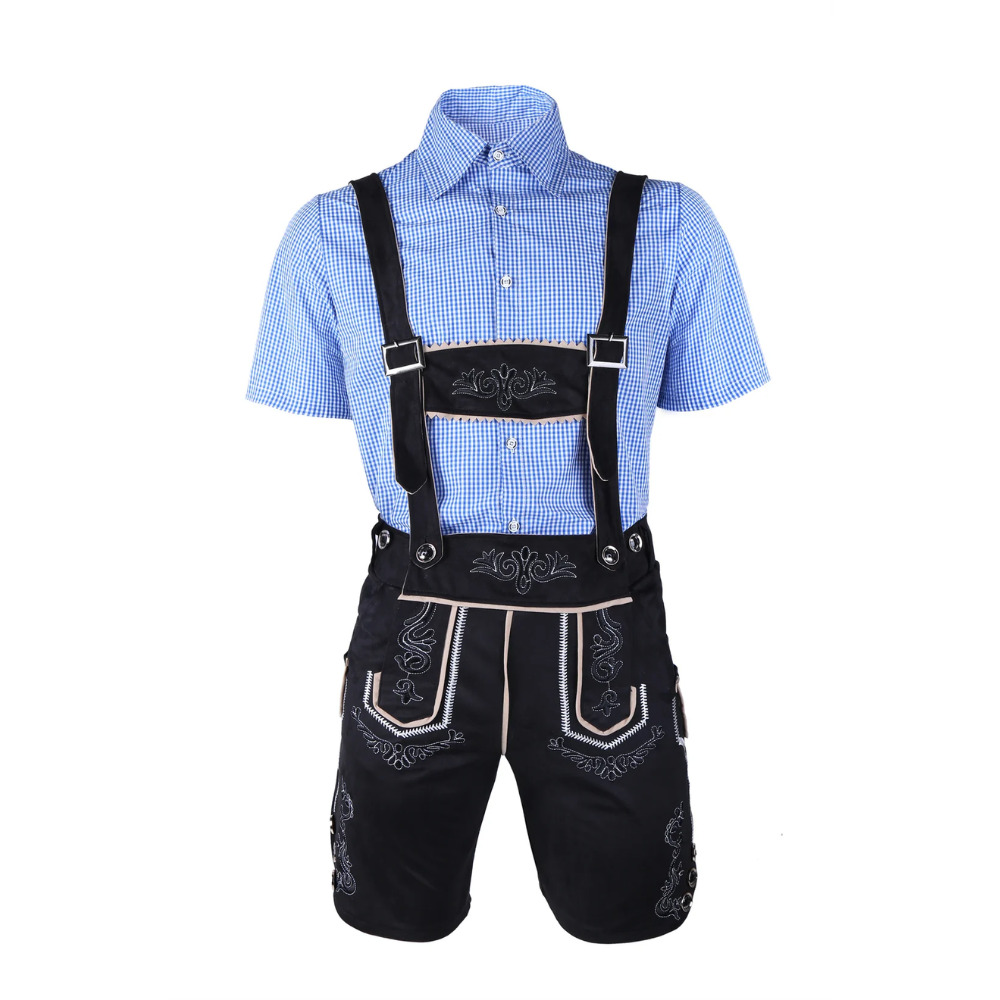 HoutGer - Heren Lederhosen met Shirt en Bretels - Perfect voor Oktoberfest