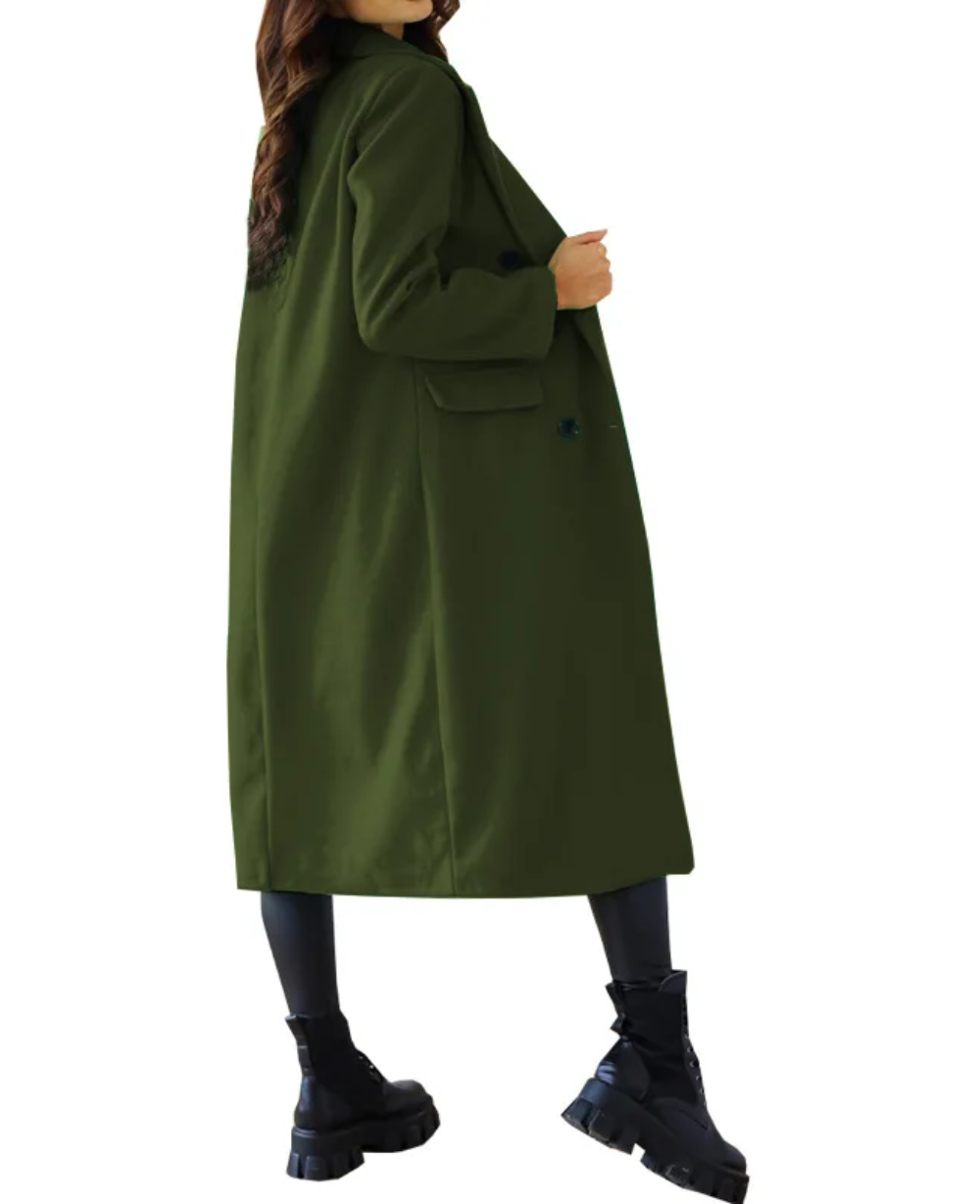 Rosaline - Elegante Lange Trenchcoat Dames, Dubbel Geknoopt, Getailleerde Damesjas