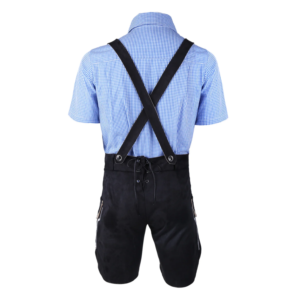 HoutGer - Heren Lederhosen met Shirt en Bretels - Perfect voor Oktoberfest