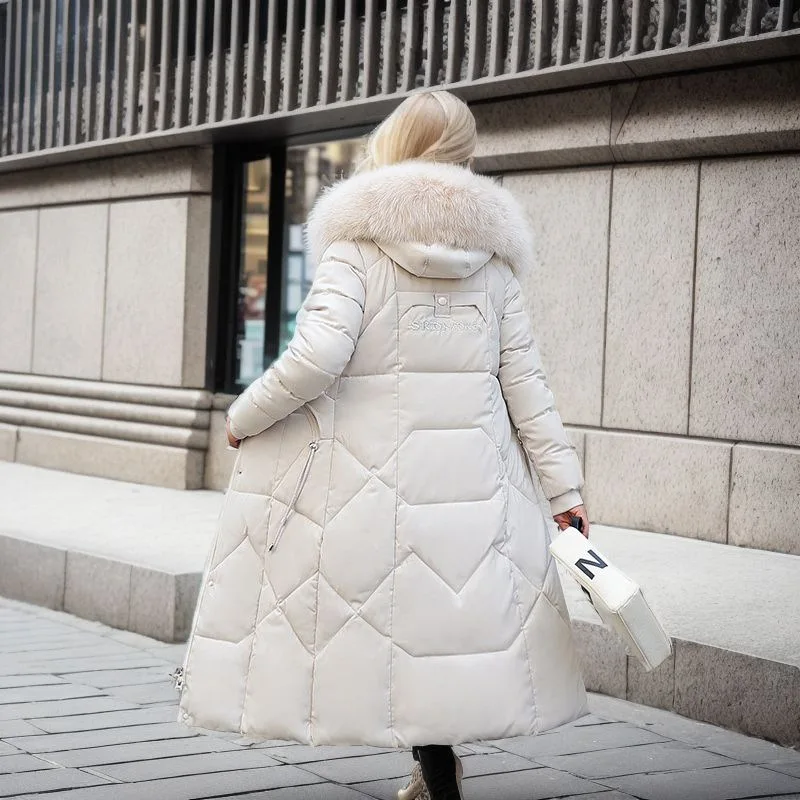 MonAmi Bontkraag gewatteerde lange winterjas dames