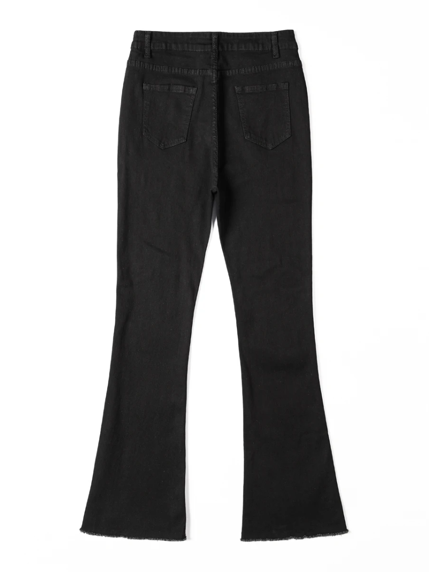 Palento - Flared Broek Dames Hoog Gesneden Skinny Fit Bell Bottoms