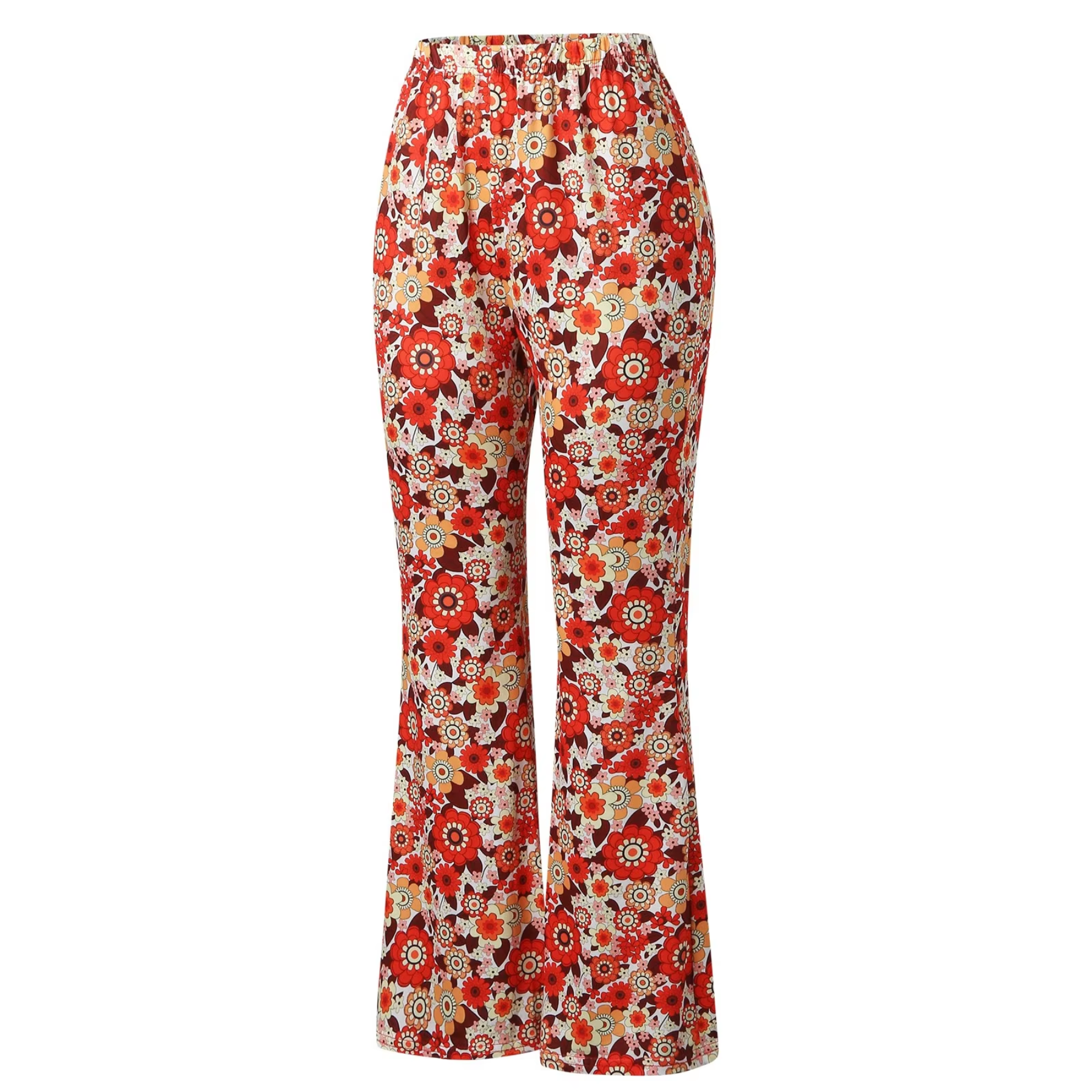 Alevita - Flared Broek Dames met Bloemenprint en Hoge Taille