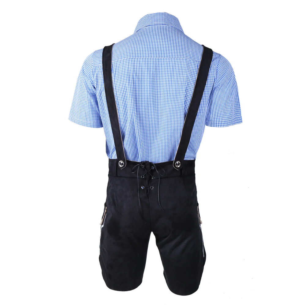 HoutGer - Heren Lederhosen met Shirt en Bretels - Perfect voor Oktoberfest