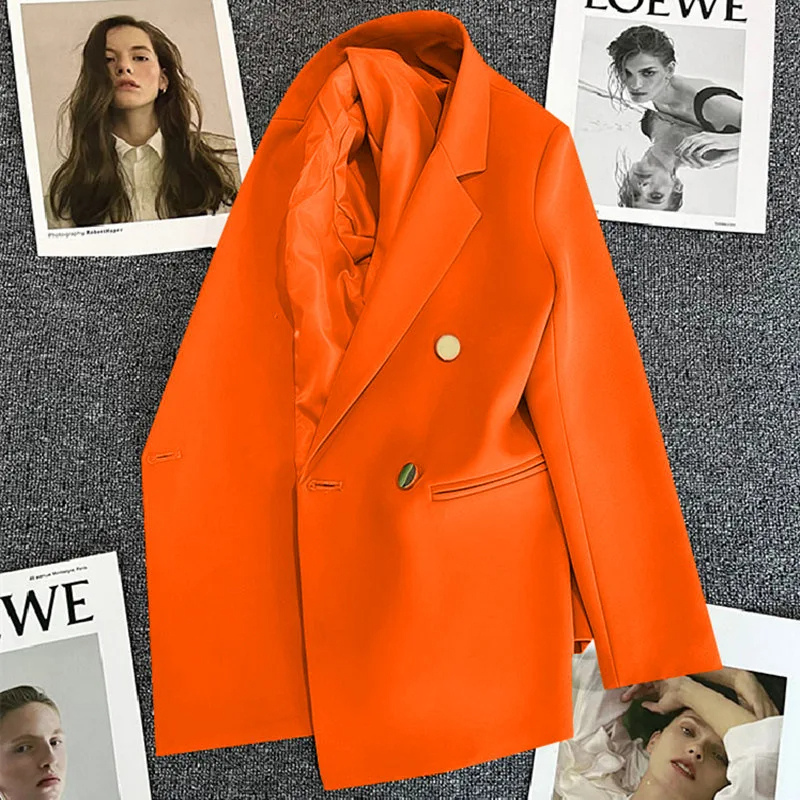 Blazique - Lange Dames Blazer met Gouden Knopen en Dubbele Rij Sluiting