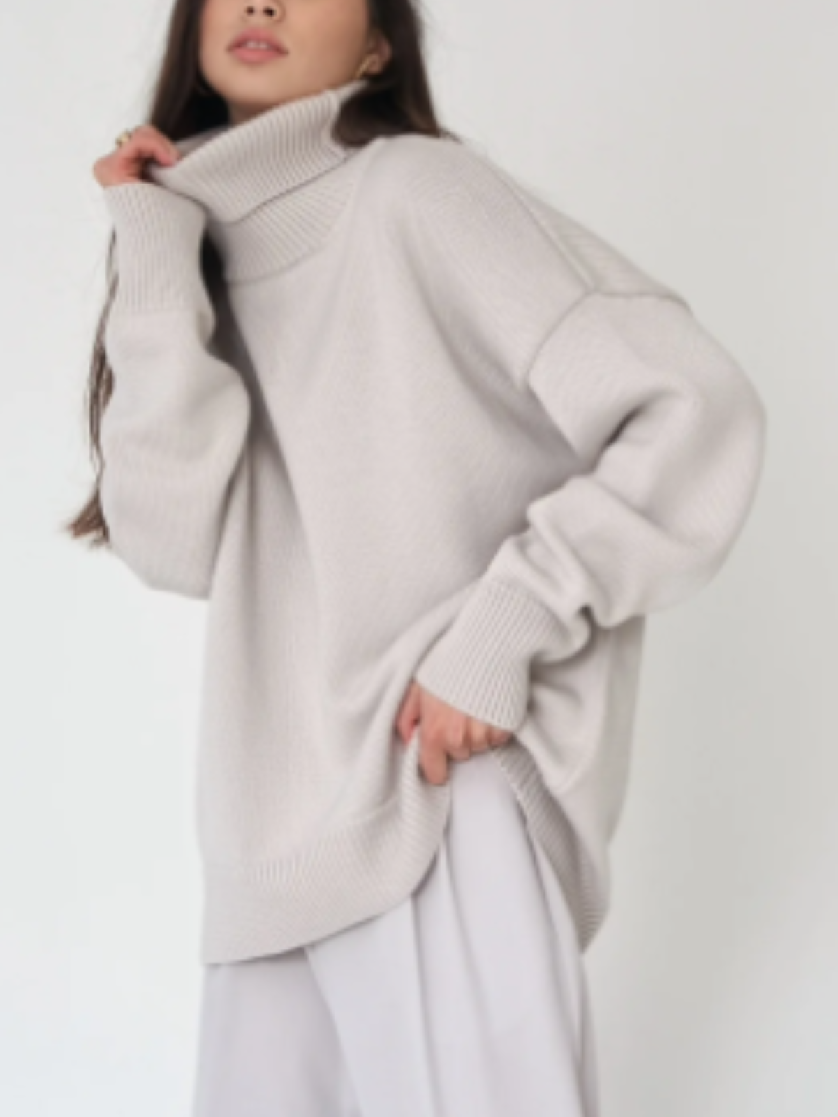 Serenna - Coltrui Dames, Oversized Gebreide Trui, Casual Chic