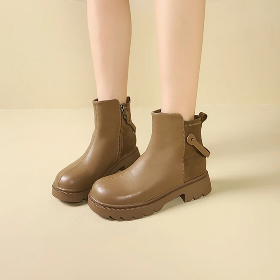 Julieth - Dames Chelsea Boots met Rits Sluiting en Zware Zool