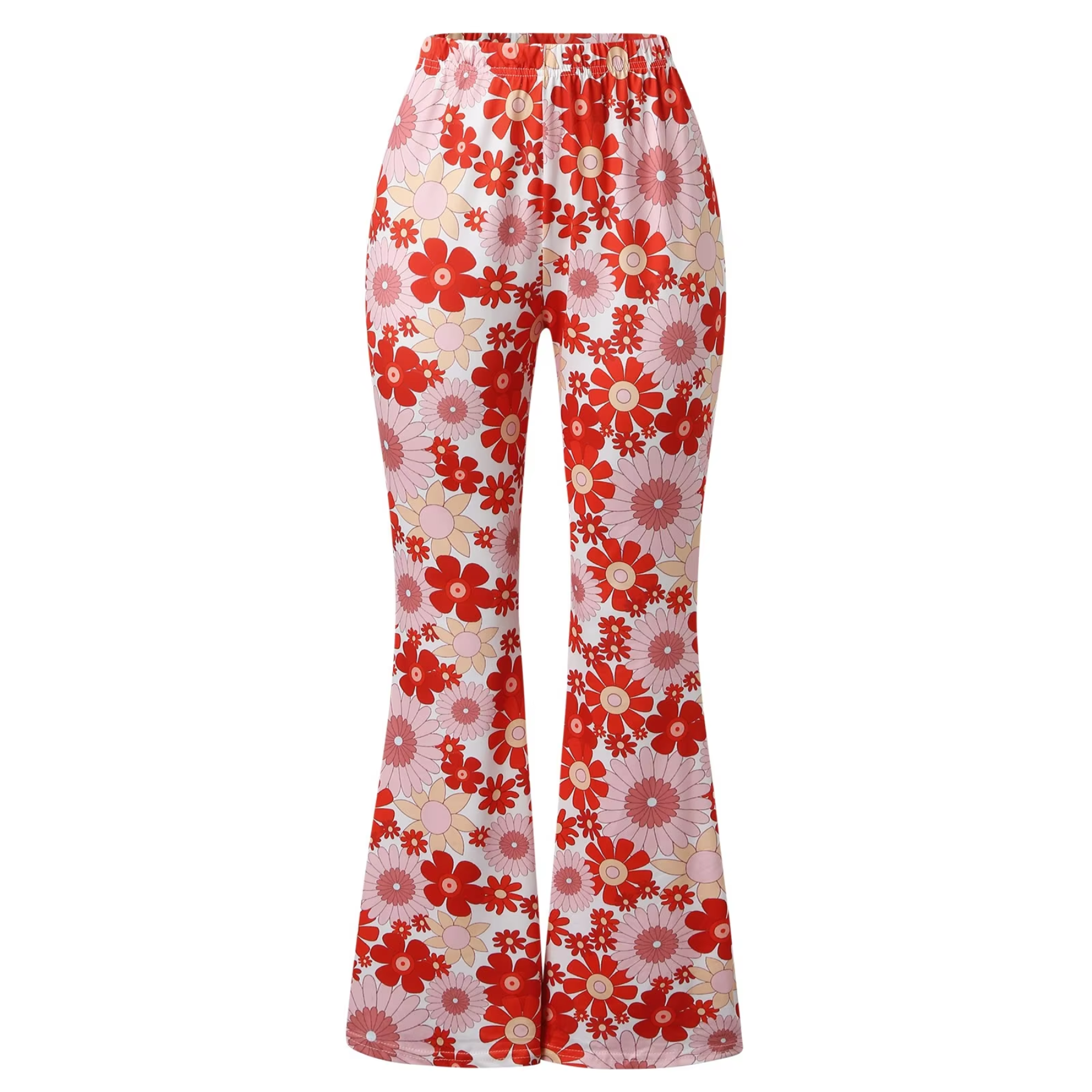 Alevita - Flared Broek Dames met Bloemenprint en Hoge Taille